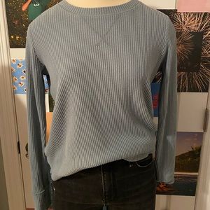 Blue ribbed long sleeve